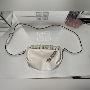 White leather crossbody bag